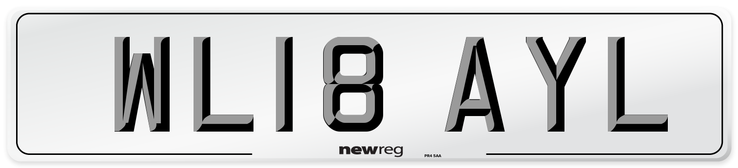 WL18 AYL Number Plate from New Reg